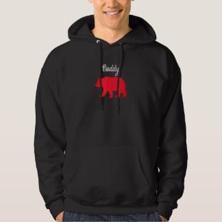 Mens Daddy Bear Matching Family Strawberry Pattern Hoodie