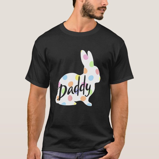 Mens Daddy Bunny Easter Egg Polka Dot Bunny Rabbit T-Shirt (Front)