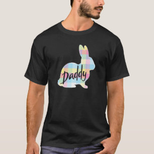 Mens Daddy Bunny Rabbit Pastel Plaid Father Dad Ea T-Shirt