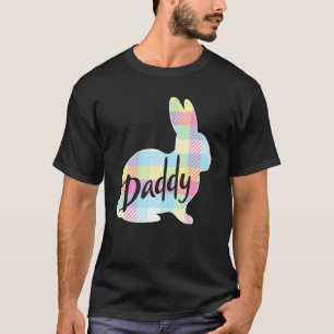 Mens Daddy Bunny Rabbit Pastel Plaid Father Dad Ea T-Shirt