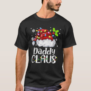Mens Daddy Claus Santa Hat Christmas Light Xmas Fa T-Shirt