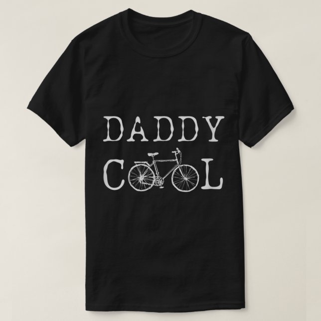 Mens Daddy Cool Bicycle Dad Cycling Fathers Day Fa T-Shirt (Design Front)