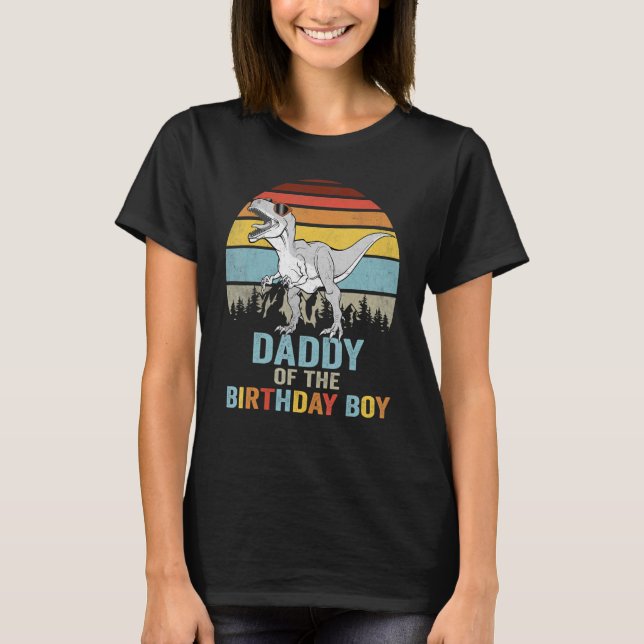 Mens Daddy Dinosaur of the Birthday Boy Family Din T-Shirt (Front)