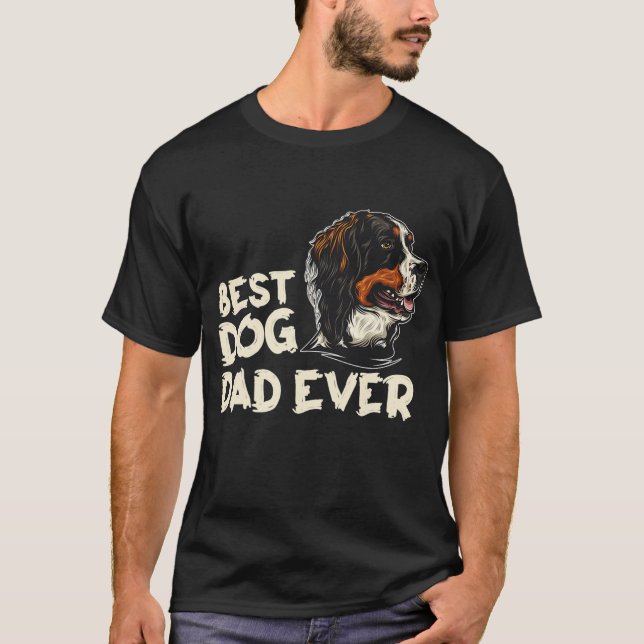 Mens Daddy Father Fathers Day Best Dog Dad Ever  T-Shirt (Front)