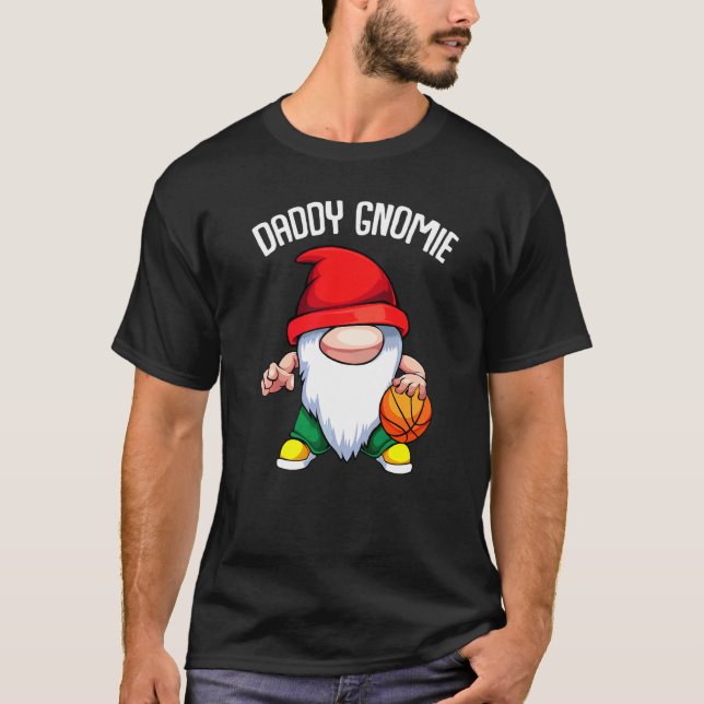 Mens Daddy Gnome Fathers Day Basketball  Dad Papa  T-Shirt (Front)