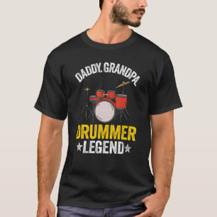 Mens Daddy Grandpa Drummer Legend Drums Vintage Dr T-Shirt
