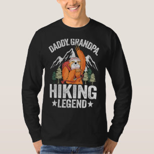 Mens Daddy Grandpa Hiking Legend Sloth Nature Hike T-Shirt