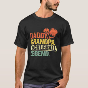 Mens Daddy Grandpa Pickleball Legend Vintage Men P T-Shirt