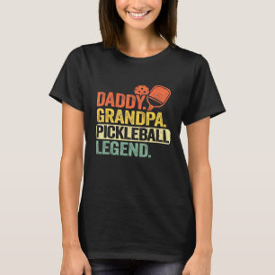 Mens Daddy Grandpa Pickleball Legend Vintage Men P T-Shirt