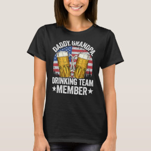 Mens Daddy Grandpa Usa Drinking Team Member 4th Of T-Shirt