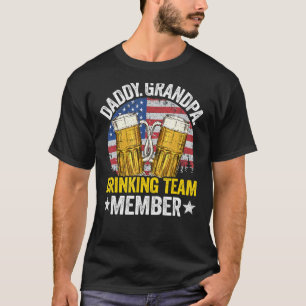 Mens Daddy Grandpa Usa Drinking Team Member 4th Of T-Shirt