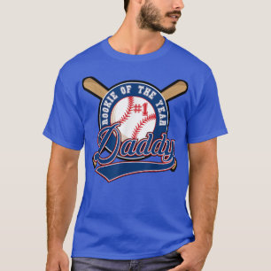 Mens Daddy of Rookie of Year 1st Birthday Baseball T-Shirt