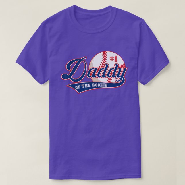 Mens Daddy of Rookie of Year st Birthday Baseball  T-Shirt (Design Front)