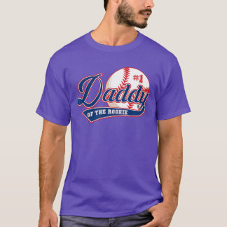 Mens Daddy of Rookie of Year st Birthday Baseball  T-Shirt