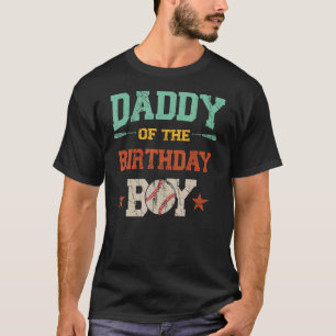 Mens Daddy Of The Birthday Boy Football Vintage R T-Shirt