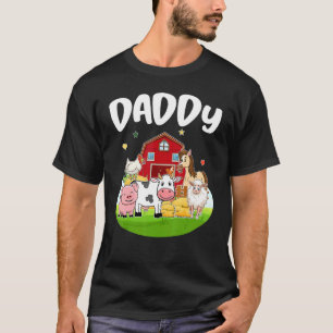 Mens Daddy Of The Birthday Farm Animals Crew Farm T-Shirt