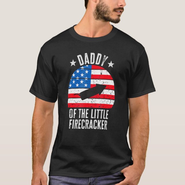 Mens Daddy Of The Little Firecracker 4th Of July F T-Shirt (Front)