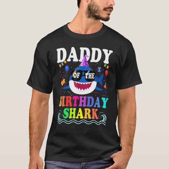 Mens Daddy Of The Shark Birthday Dad Matching Fami T-Shirt (Front)