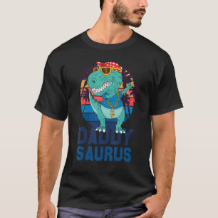 Mens Daddy Saurus Rex Dabbing Dinosaur Dad Father' T-Shirt