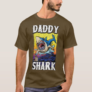 Mens Daddy Shark Papa Grandpa Uncle Fathers Day T-Shirt