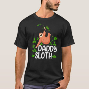 Mens Daddy Sloth Father's Day Lazy Dad Matching F T-Shirt