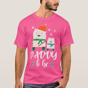 Mens Daddy To Be Polar Bear Christmas Baby Shower T-Shirt
