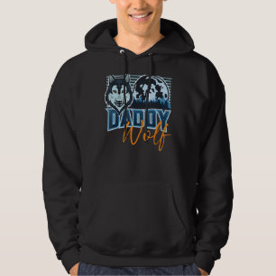 Mens Daddy Wolf Howling Wolves For Dad Wolf Famil Hoodie