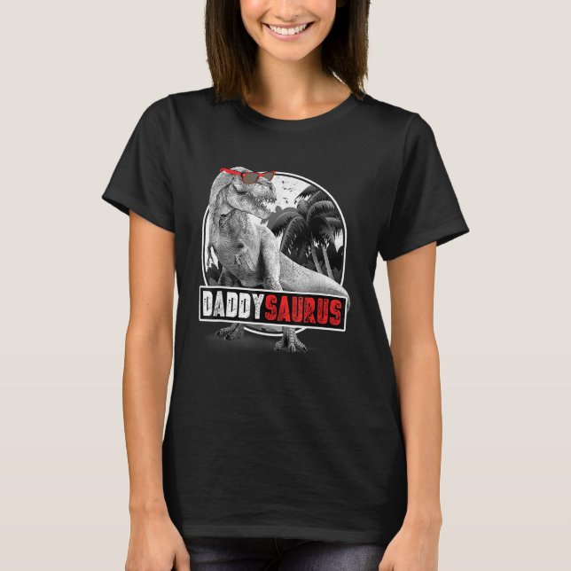 Mens Daddysaurus Rex Dad Dinosaur Daddy Saurus Fat T-Shirt (Front)