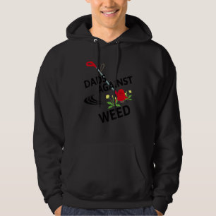 Mens Dads Against Weed Gardening Lawn Mowing Fat Hoodie
