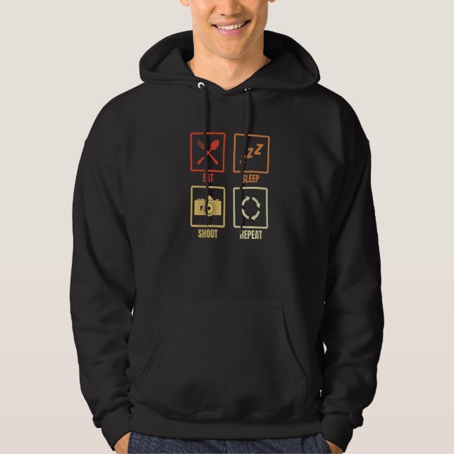 Mens Daily Routine Photography Photographer Camera Hoodie (Front)