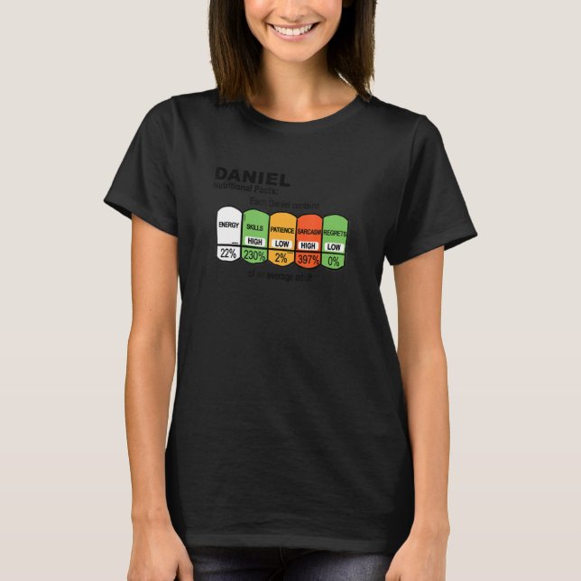Mens Daniel Nutritional Facts Daniel T-Shirt (Front)
