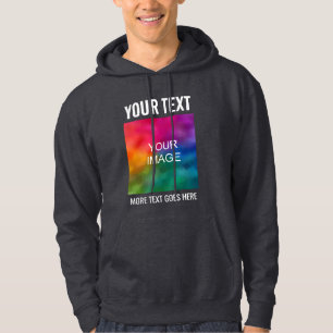 Mens Dark Grey Hoodie Add Image Logo Text Here