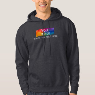 Mens Dark Grey Hoodie Your Image Logo Text Here