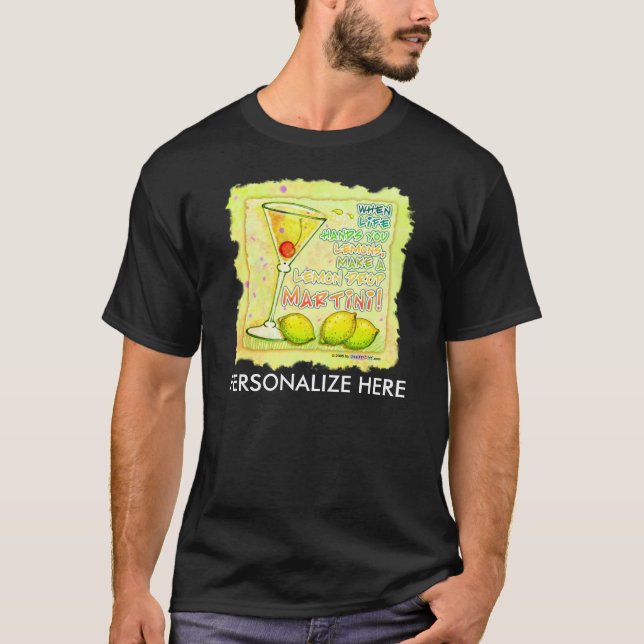 Men's Dark Tees - Lemon Drop Martini (Front)