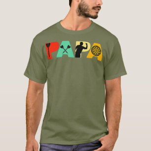 Mens Dart Master Dad T Shirt Funny Papa Fathers
