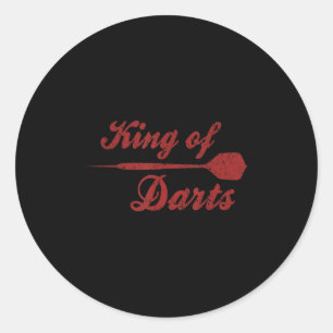 Mens Dart Player Cool Quote The King Of Darts Classic Round Sticker