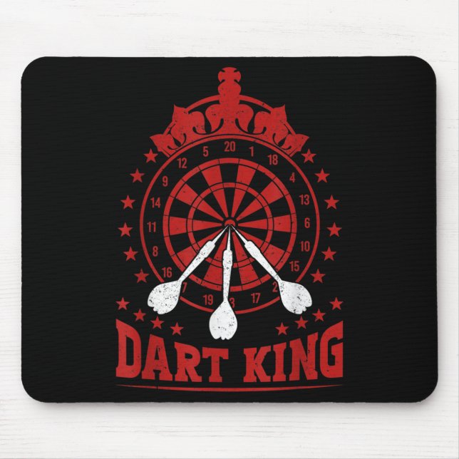 Mens Dart Player Cool Quote The King Of Darts  Mouse Mat (Front)