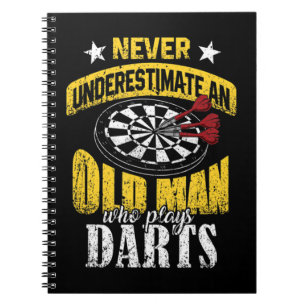Mens Dart Player Never Underestimate An Old Man Wh Notebook