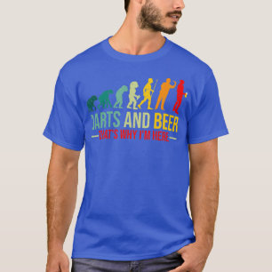 Mens Darts And Beer Thats Why Im Here Dart Retro T-Shirt