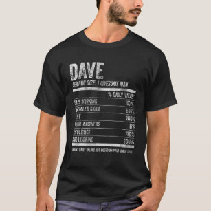 Mens Dave Nutrition Personalised Name Funny Name F T-Shirt