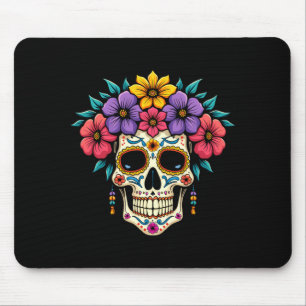 Mens Day Of The Government Agencyd Floral Skull Mouse Mat