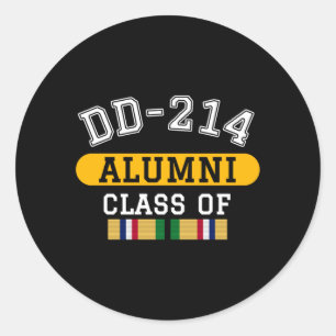 Mens Dd-214 Alumni Cl Of Desert Storm Veteran Classic Round Sticker