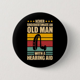 Mens Deaf Awareness ASL and Deaf Pride  6 Cm Round Badge