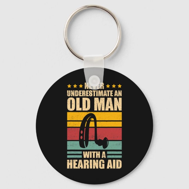 Mens Deaf Awareness ASL and Deaf Pride  Key Ring (Front)