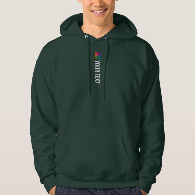 Men's Deep Forest Green Hoodie Add Image Text Here (Front)