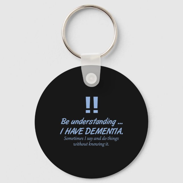 Mens Dementia Alzheimer Warrior Patients Brain Dis Key Ring (Front)