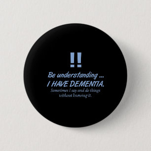 Mens Dementia Heimerheimer Warrior Patients Brain 6 Cm Round Badge