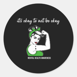 Mens Depression Clothing For Women Mental Health Classic Round Sticker