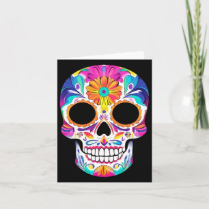 Mens Dia De Los Muertos Sugar Skull Cinco De Mayo Card