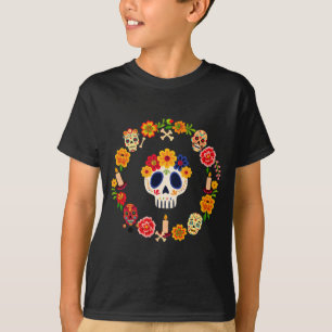 Mens Dia-De-Los-Muertos Sugar Skull Mexican T-Shirt